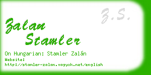 zalan stamler business card